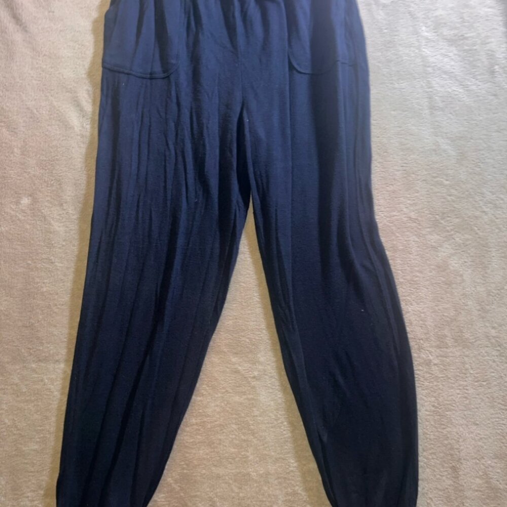 Victoria's Secret PINK Women‎ SM Black Elastic Waist Cuff Ankle Sleepwear Pants